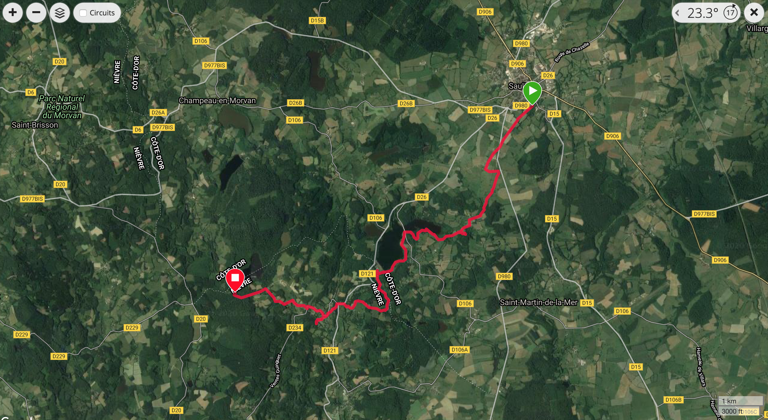 GR13 - 1-Saulieu-Les Prés Carte