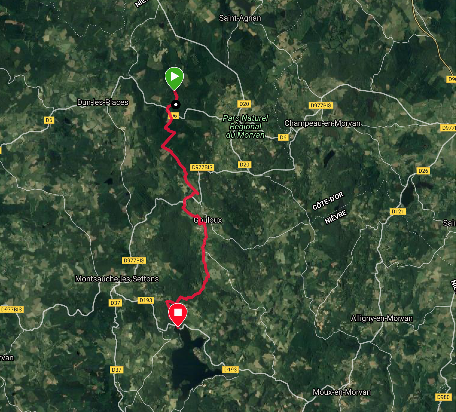 GR13 - 3- - Lac des Settons Carte