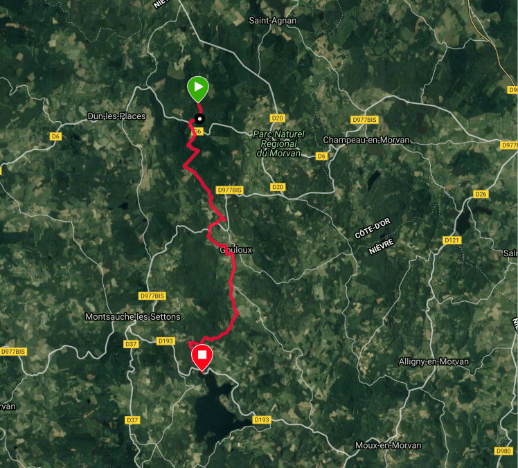 GR13 - 3- - Lac des Settons Carte